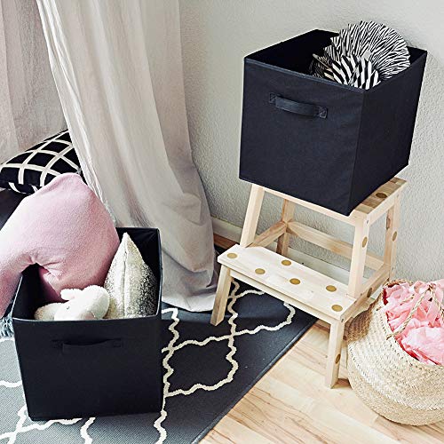 EZOWare Set de 4 Caja de Almacenaje, Cubos Organizador de Tela Plegable, Cajas de Almacenamiento para Ropa, Juguetes, Roperos, Armarios, Estanterías - 33 x 38 x 33 cm - Negro EZOWare Set de 4 Caja de Almacenaje, Cubos Organizador de Tela Plegable, Cajas de Almacenamiento para Ropa, Juguetes, Roperos, Armarios, Estanterías - 33 x 38 x 33 cm - Negro