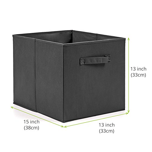 EZOWare Set de 4 Caja de Almacenaje, Cubos Organizador de Tela Plegable, Cajas de Almacenamiento para Ropa, Juguetes, Roperos, Armarios, Estanterías - 33 x 38 x 33 cm - Negro EZOWare Set de 4 Caja de Almacenaje, Cubos Organizador de Tela Plegable, Cajas de Almacenamiento para Ropa, Juguetes, Roperos, Armarios, Estanterías - 33 x 38 x 33 cm - Negro