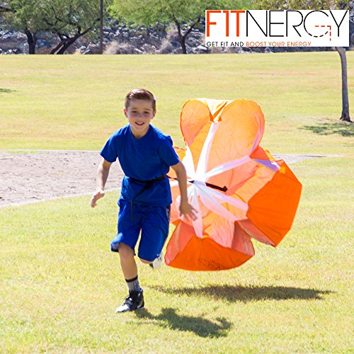 F1TNERGY Paracaídas de Correr Resistencia Mejora Entrenamiento Velocidad Duradero 56" Chute Bolsa Gratis Maximiza Explota Aceleración Fútbol Agilidad Velocidad Cuerda Ejercicio Trotar Atletismo