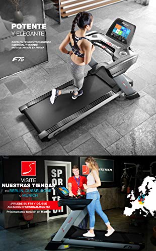 F75 Cinta de Correr Profesional Plegable; Banda de Correr Grande de 1580x600mm; Pantalla Android 15.6; WiFi; USB; Inclinación 18%; Sistema de Amortiguación; Peso MAX Usuario 200Kg