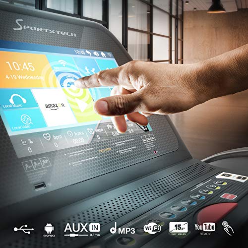 F75 Cinta de Correr Profesional Plegable; Banda de Correr Grande de 1580x600mm; Pantalla Android 15.6; WiFi; USB; Inclinación 18%; Sistema de Amortiguación; Peso MAX Usuario 200Kg