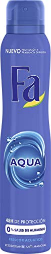 Fa - Desodorante Spray Aqua 48 horas de protección - Anti Manchas Blancas - 2 uds de 200 ml