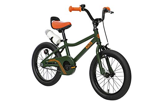 FabricBike Kids - Bicicleta con Pedales para niño y niña, Ruedines de Entrenamiento Desmontables, Frenos, Ruedas 12 y 16 Pulgadas, 4 Colores (Amazon Green, 16": 3-7 Años (Estatura 96cm - 120cm))