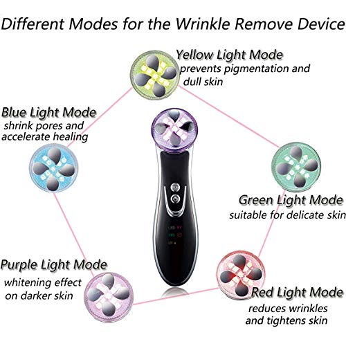 Facial Aparato Radiofrecuencia, Aparato Facial Ultrasonido, 5 Modos de Terapia de luz LED, Antiarrugas, Anti-envejecimiento, Rejuvenecimiento, Limpieza Profunda, Cuidado Facial, Buen Regalo para Damas Facial Aparato Radiofrecuencia, Aparato Facial Ultrasonido, 5 Modos de Terapia de luz LED, Antiarrugas, Anti-envejecimiento, Rejuvenecimiento, Limpieza Profunda, Cuidado Facial, Buen Regalo para Damas