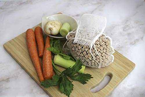 Fackelmann Bolsa, Malla legumbres y verduras, Ca. 2kg, resiste 180ºC, 36,5cm, nylon, blanco