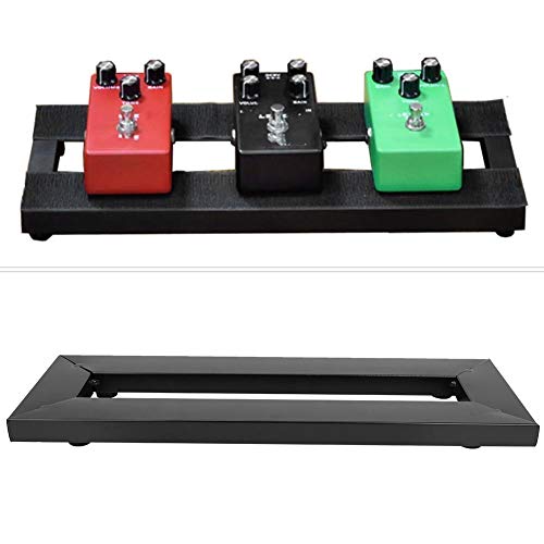 Fafeims Pedal de Efectos de Guitarra, Efectos de Guitarra Pedalera de Hierro Pequeño con Pedal Guitarra Nylon Banda Pegatinas Soporte de Montaje