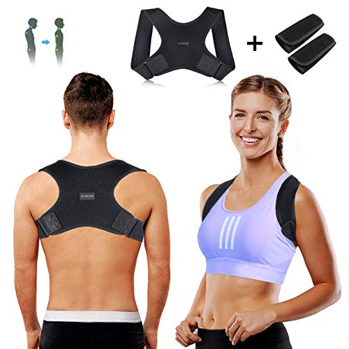 Faireach Corrector de Postura, Ajustable Corrector Espalda, Tejido Profesional de Neopreno Transpirable, Alivio de Dolor en la Clavícula Hombro Espinal, con 2 Piezas de Almohadillas Protectoras Faireach Corrector de Postura, Ajustable Corrector Espalda, Tejido Profesional de Neopreno Transpirable, Alivio de Dolor en la Clavícula Hombro Espinal, con 2 Piezas de Almohadillas Protectoras