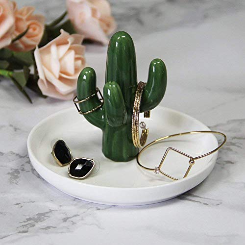 FairyLavie Porta Anillos Plato de Anillo Soporte para Joyería Bandeja de Anillos Brazaletes Aretes Baratija para Regalo de Cumpleaños de Mujeres y Chicas