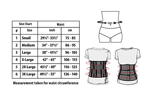 Faja de sujeción para la espalda; cinturón lumbar de soporte con fijación rígida; 6 refuerzos / 31cm de altura; para personas con gran circunferencia en la cintura XXX-Large Negro Faja de sujeción para la espalda; cinturón lumbar de soporte con fijación rígida; 6 refuerzos / 31cm de altura; para personas con gran circunferencia en la cintura XXX-Large Negro