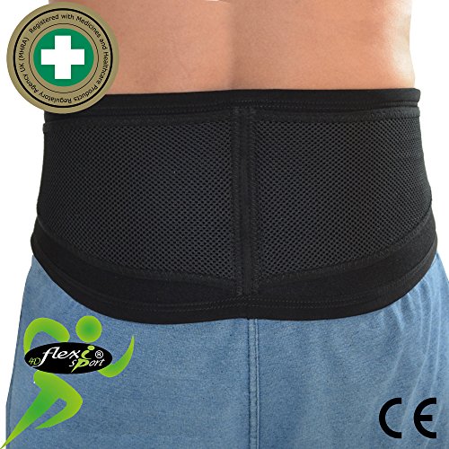 Faja Lumbar (M, Negro) para la Espalda Certificado por la Clínica Spine Plus 136 Harley Street London | Cinturón de espalda baja | ANTI SUDOR | HIPOALERGÉNICA | SIN NEOPRENO | SIN LATEX | respeta las píelas más delicadas | Unisexo.