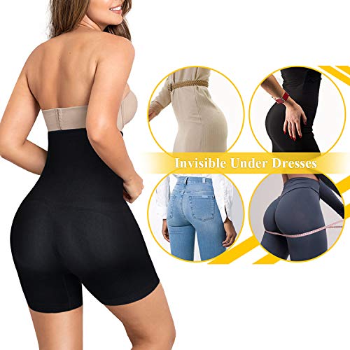 Faja Pantalón Shapewear Lenceria Braguita Moldeadora Mujer Faja Reductora Sin Costura Braga Body Shaper Cintura Moldeador Abdomen Ropa Moldeadora Mujer Fajas para Adelgazar (Negro, XS/S)