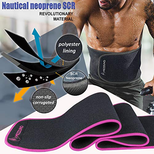 Faja Reductora Mujer y Hombre de Neopreno, Fajas Reductoras Adelgazantes Mujer para Gimnasio, Cinturón Lumbar Abdominal de Ayuda para Sudar y Hacer Deporte, Incluye Riñonera Deportiva, Negro L-XL