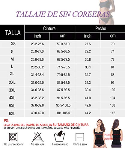 Fajas Reductoras Corset Cincher Bustiers Corsé Adelgazantes de Cinturón Formación para Body Shaper Mujer Negro Large