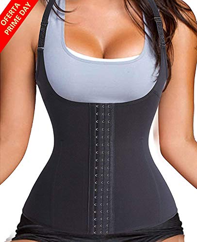 Fajas Reductoras Corset Cincher Bustiers Corsé Adelgazantes de Cinturón Formación para Body Shaper Mujer Negro Large