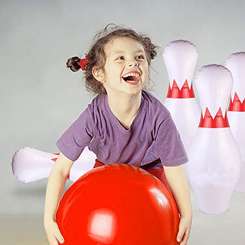 Fajiabao Juego de Bolos Infantiles Inflable Juguete Bowling Set para Niños y Adultos Gigantes Bolera de Juguete Juegos Educativos Regalos Navidad Adecuado para Jardín Interior Exterior