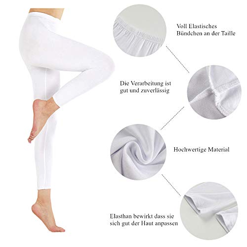 FALARY Leggings Mujer Mallas Pantalones Largos Deportivas Casuales para Dama Blanco XL