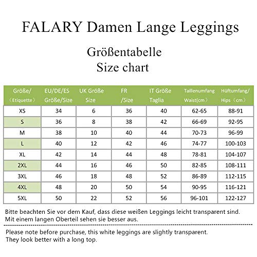 FALARY Leggings Mujer Mallas Pantalones Largos Deportivas Casuales para Dama Blanco XL