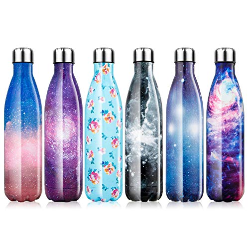 Fancytimes 350/500/750ml Botella de Agua Acero Inoxidable, Aislamiento de Vacío de Doble Pared, Estanqueidad, sin Fugas, Reutilizable para - para Correr, Gimnasio, Yoga, Ciclismo