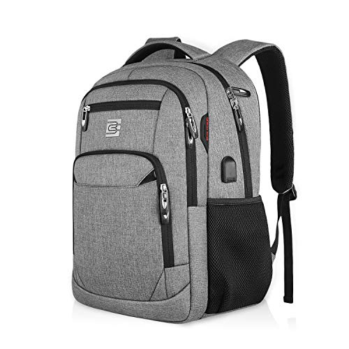 FANDARE Mochila Antirrobo Impermeable Mochila para Portátil de hasta 15.6 Multiusos Mochilas Escolares con Puerto de Carga USB para Diario Negocio Trabajo Unisexo Viaje Bolsas Escolares Gris