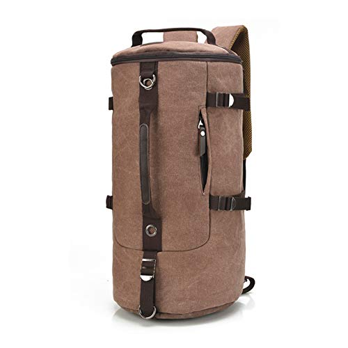 FANDARE Mochila De Viaje De Hombre Adecuada Montañismo Acampada Y Senderismo Unisex Macutos de Senderismo Lona Café