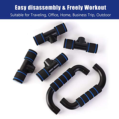 FANDARE Push Up Bars Soportes para Flexiones Abdominales Soportes Pushup Stands para Hombre Mujer Fitness Oficina Ejercicio de Poder Entrenamiento Muscular Abdominales Culturismo Negro Azul