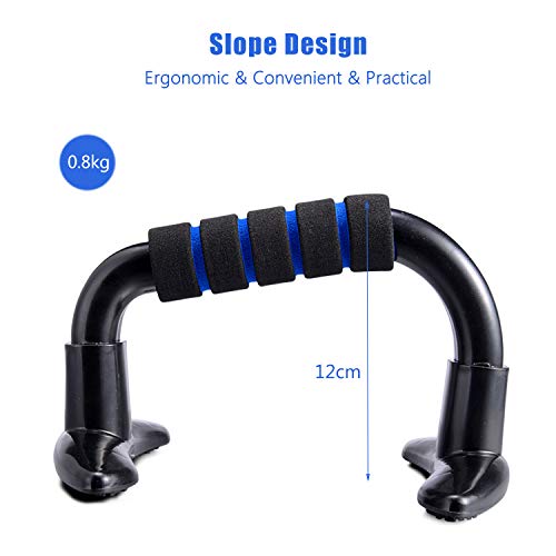 FANDARE Soportes para Flexiones Push-ups Stands Abdominales Multifuncional Soportes Pushup Bar para Hombre Mujer Musculación Al Aire Libre Oficina Ejercicio de Poder Entrenamiento Muscular Azul