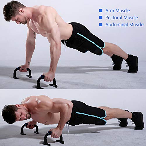 FANDARE Soportes para Flexiones Push-ups Stands Abdominales Multifuncional Soportes Pushup Bar para Hombre Mujer Musculación Al Aire Libre Oficina Ejercicio de Poder Entrenamiento Muscular Azul