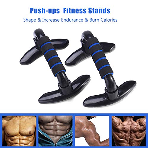 FANDARE Soportes para Flexiones Push-ups Stands Abdominales Multifuncional Soportes Pushup Bar para Hombre Mujer Musculación Al Aire Libre Oficina Ejercicio de Poder Entrenamiento Muscular Azul