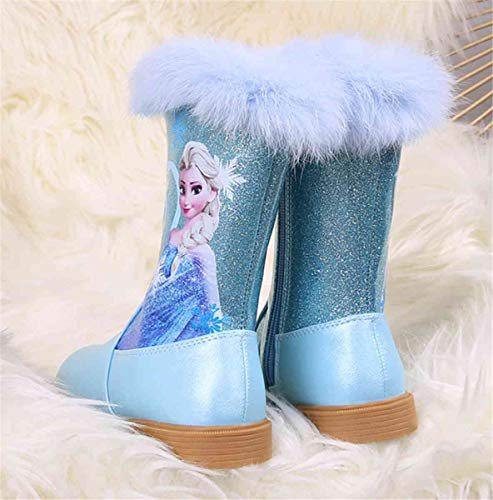 Fanessy Zapatos de Las Muchachas de la Princesa Botas Botas niños Invierno de la Piel del Brillo de la Cinta del Arco del Rhinestone Regalos Calor Forrado Nieve Bootsz