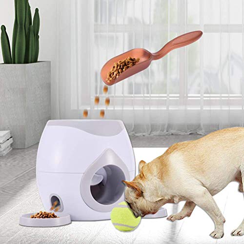 Fangteke Alimentador Automático de Mascotas Alimentador de Juguete de Recompensa para Perros Lanzador de Pelotas de Tenis Juguetes de Entrenamiento para Perros Máquina de Lanzar Bolas