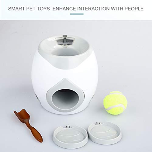 Fangteke Alimentador Automático de Mascotas Alimentador de Juguete de Recompensa para Perros Lanzador de Pelotas de Tenis Juguetes de Entrenamiento para Perros Máquina de Lanzar Bolas