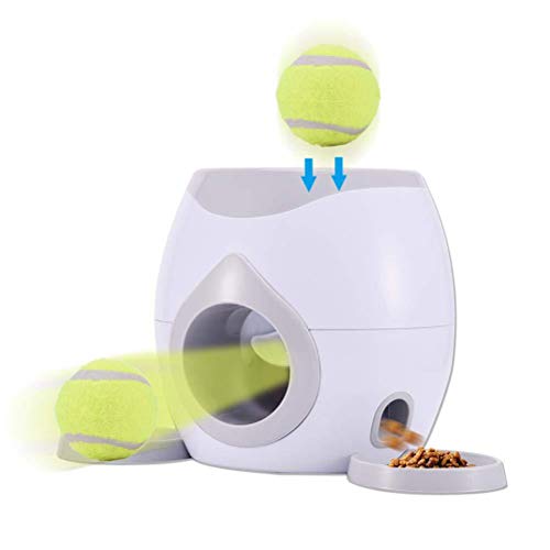 Fangteke Alimentador Automático de Mascotas Alimentador de Juguete de Recompensa para Perros Lanzador de Pelotas de Tenis Juguetes de Entrenamiento para Perros Máquina de Lanzar Bolas