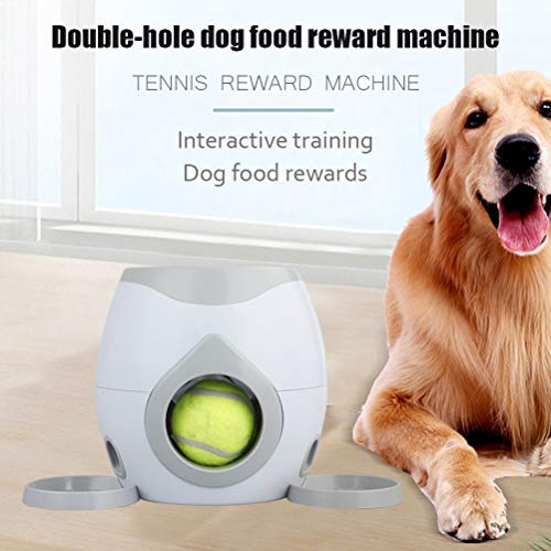 Fangteke Alimentador Automático de Mascotas Alimentador de Juguete de Recompensa para Perros Lanzador de Pelotas de Tenis Juguetes de Entrenamiento para Perros Máquina de Lanzar Bolas