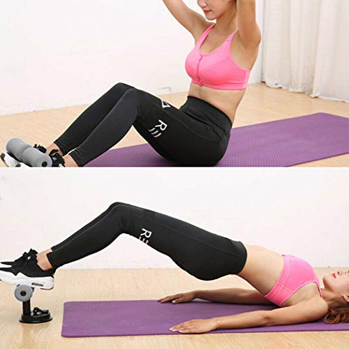 Fanspack Dispositivo Auxiliar de Abdominales Barra de Abdominales Autoaspirante Portátil Barra de Piso Ajustable para Ejercicios Abdominales para Entrenamiento Muscular Y Estiramiento Corporal