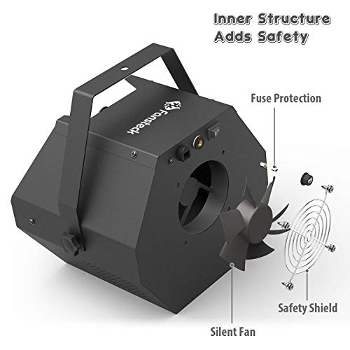 Fansteck 1L 25W Máquina de Burbujas portátil, Alto Rendimiento Fabricante de pompas, Mecanismo de soplador automático y Motor silencioso, Máquina de Efectos para Fiestas o escenarios - Negro