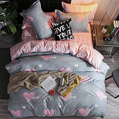 Fansu Elegante Juego de Ropa de Cama de 4 Piezas Juego de Fundas de Edredón Incluye 1 Funda Nórdica y 1 Sábana encimera 2 Funda de Almohada (Cama 90-150x200cm,Corazón - Gris Rosa) Fansu Elegante Juego de Ropa de Cama de 4 Piezas Juego de Fundas de Edredón Incluye 1 Funda Nórdica y 1 Sábana encimera 2 Funda de Almohada (Cama 90-150x200cm,Corazón - Gris Rosa)