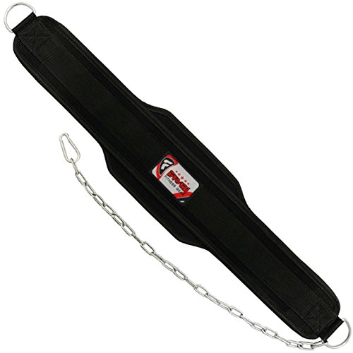 Farabi Nyo - Cinturón para Levantamiento de Pesas, Entrenamiento en el Gimnasio con Cadena Colgante de Acero, Color Negro