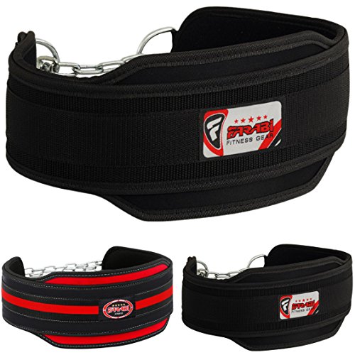 Farabi Nyo - Cinturón para Levantamiento de Pesas, Entrenamiento en el Gimnasio con Cadena Colgante de Acero, Color Negro Farabi Nyo - Cinturón para Levantamiento de Pesas, Entrenamiento en el Gimnasio con Cadena Colgante de Acero, Color Negro