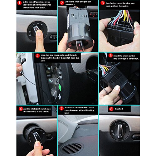 Faros Coche Sensor de faros de inducción automático + interruptor para VW GOLF 4 JETTA MK4 Polo NUEVO Bora Passat B5 JETTA MK6 Modificación de coche Faros Coche Sensor de faros de inducción automático + interruptor para VW GOLF 4 JETTA MK4 Polo NUEVO Bora Passat B5 JETTA MK6 Modificación de coche
