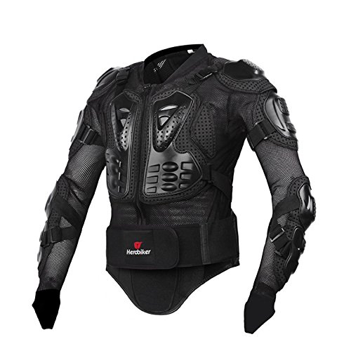 Fastar Chaqueta de Moto,Chaqueta Protectora - Profesional de Motocicleta Protección del Cuerpo Motocross Racing Armadura de Cuerpo Entero Spine Chest (Negro, M)…