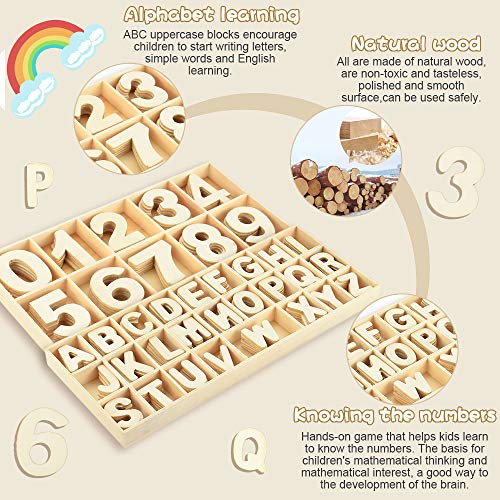 FAVENGO 216 pcs Letras Mayúsculas Madera y Numero de Madera Letras de Madera Decorativas y Numero del 0 al 9 Letras Mayúsculas 26 Alfabeto Madera para Decorar Enseñar Niños Manualidades con Bandeja FAVENGO 216 pcs Letras Mayúsculas Madera y Numero de Madera Letras de Madera Decorativas y Numero del 0 al 9 Letras Mayúsculas 26 Alfabeto Madera para Decorar Enseñar Niños Manualidades con Bandeja