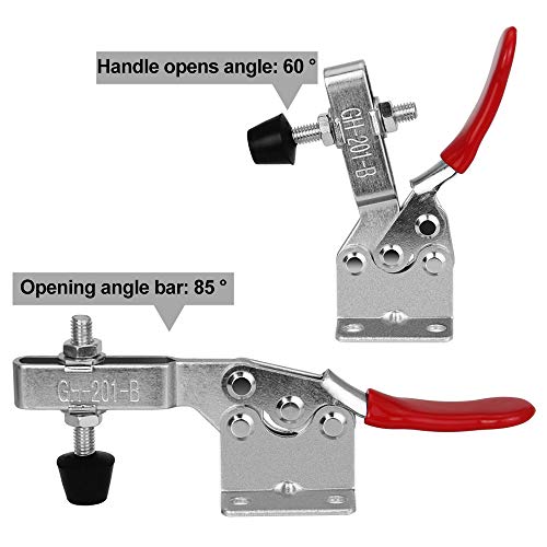 FAVENGO 4pcs Abrazadera de Palanca Horizontal Cierre de Palanca Bloqueo de Palanca Cierre Rápido Ajustable Cierre de Metal Con Punta de Goma 90 Kg / 201 Lb Para Rápidamente Chapa y Placas de Circuito FAVENGO 4pcs Abrazadera de Palanca Horizontal Cierre de Palanca Bloqueo de Palanca Cierre Rápido Ajustable Cierre de Metal Con Punta de Goma 90 Kg / 201 Lb Para Rápidamente Chapa y Placas de Circuito