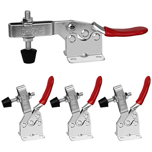 FAVENGO 4pcs Abrazadera de Palanca Horizontal Cierre de Palanca Bloqueo de Palanca Cierre Rápido Ajustable Cierre de Metal Con Punta de Goma 90 Kg / 201 Lb Para Rápidamente Chapa y Placas de Circuito FAVENGO 4pcs Abrazadera de Palanca Horizontal Cierre de Palanca Bloqueo de Palanca Cierre Rápido Ajustable Cierre de Metal Con Punta de Goma 90 Kg / 201 Lb Para Rápidamente Chapa y Placas de Circuito