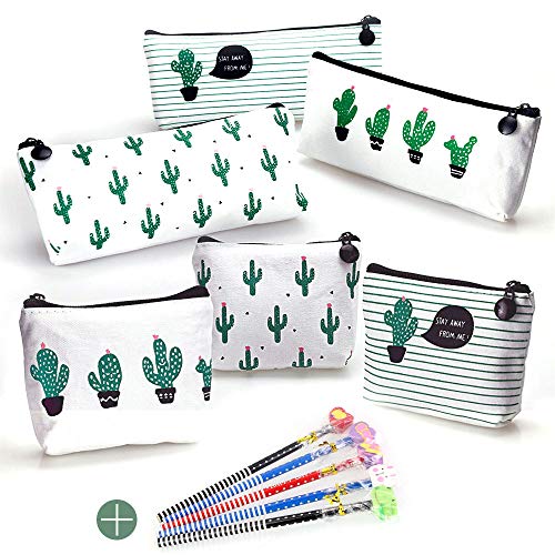 FAVENGO 6 Pcs Estuche para Lapices de Tela Estuche de Lona de Cactus Cartuchera para Lapices Bolsa para Lapices Estuches Escolares Grandes Estuches Organizadores de Lapices para Niño Mujer + 5 Lapices FAVENGO 6 Pcs Estuche para Lapices de Tela Estuche de Lona de Cactus Cartuchera para Lapices Bolsa para Lapices Estuches Escolares Grandes Estuches Organizadores de Lapices para Niño Mujer + 5 Lapices