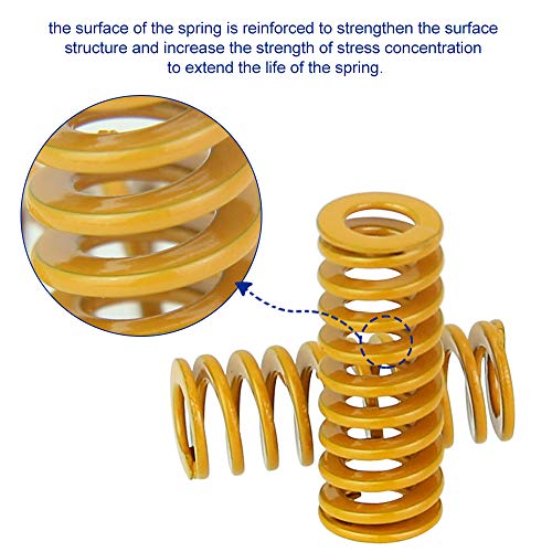 FAVENGO 8 piezas Muelle de compresión 3D 8 mm Diámetro exterior Muelle de compresión Plumas de la cama calentada para la nivelación inferior de la placa base Conexión
