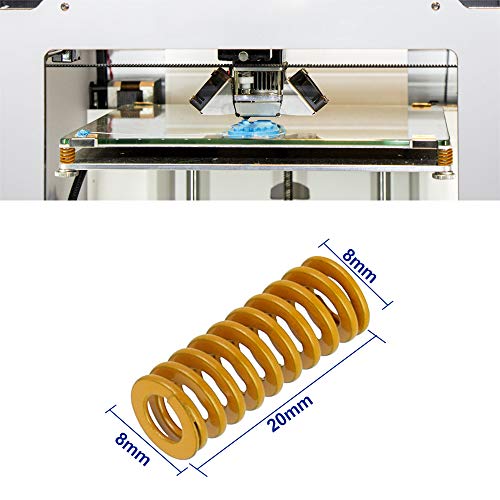FAVENGO 8 piezas Muelle de compresión 3D 8 mm Diámetro exterior Muelle de compresión Plumas de la cama calentada para la nivelación inferior de la placa base Conexión