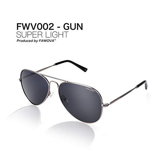 fawova Gafas Hombre Aviador Polarizadas Con Lent Gris,2019 Gafas de Sol Hombre Aviador Montura de Metal,Conducir, Pescar, Golf, Correr UV400,Cat.3 58mm(Gris, Gris) fawova Gafas Hombre Aviador Polarizadas Con Lent Gris,2019 Gafas de Sol Hombre Aviador Montura de Metal,Conducir, Pescar, Golf, Correr UV400,Cat.3 58mm(Gris, Gris)