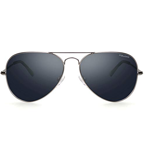 fawova Gafas Hombre Aviador Polarizadas Con Lent Gris,2019 Gafas de Sol Hombre Aviador Montura de Metal,Conducir, Pescar, Golf, Correr UV400,Cat.3 58mm(Gris, Gris)