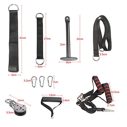 FBSPORT 11 PCS Poleas Gimnasio Rodillo de muñeca para el antebrazo para gimnasios en el hogar Ejercitador de Entrenamiento de Fuerza con Sistema de polea Slinet de Alta Resistencia FBSPORT 11 PCS Poleas Gimnasio Rodillo de muñeca para el antebrazo para gimnasios en el hogar Ejercitador de Entrenamiento de Fuerza con Sistema de polea Slinet de Alta Resistencia