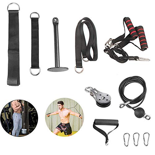 FBSPORT 11 PCS Poleas Gimnasio Rodillo de muñeca para el antebrazo para gimnasios en el hogar Ejercitador de Entrenamiento de Fuerza con Sistema de polea Slinet de Alta Resistencia FBSPORT 11 PCS Poleas Gimnasio Rodillo de muñeca para el antebrazo para gimnasios en el hogar Ejercitador de Entrenamiento de Fuerza con Sistema de polea Slinet de Alta Resistencia